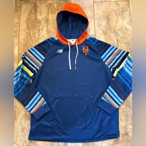NWOT New Balance Men’s New York Mets Striped Sleeve Hoodie Size XL RARE